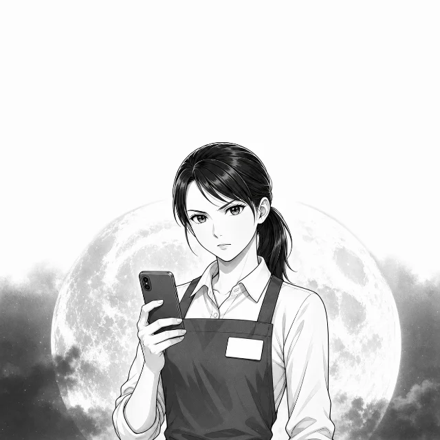 明細にあった深夜割増という言葉に気づき、仕組みを確認しようとスマホを構えるみずきさん。