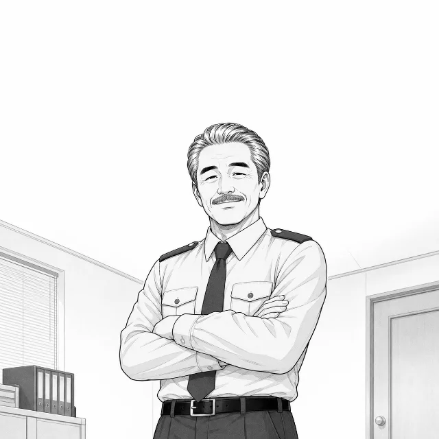 消防も夜勤続きだから手当のことは警備30年の自分が教えてやろうと腕組みするしげさん。