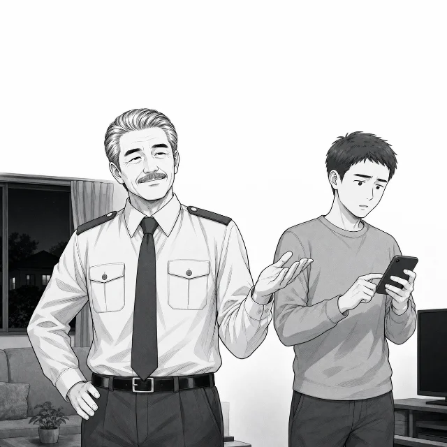 深夜は25%増と決まっていると胸を張るしげさんに、公務員も同じなのかと息子が首をかしげる。
