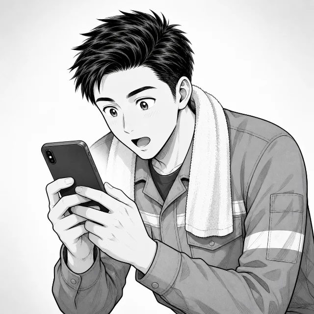 時給とシフトの組み合わせ66通りの試算表を見つけ、時給1,300円の行を見ようと前のめりになるたくみくん